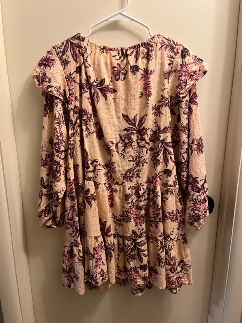 Rue21 Cream Dress with Pink and Plum Floral Print